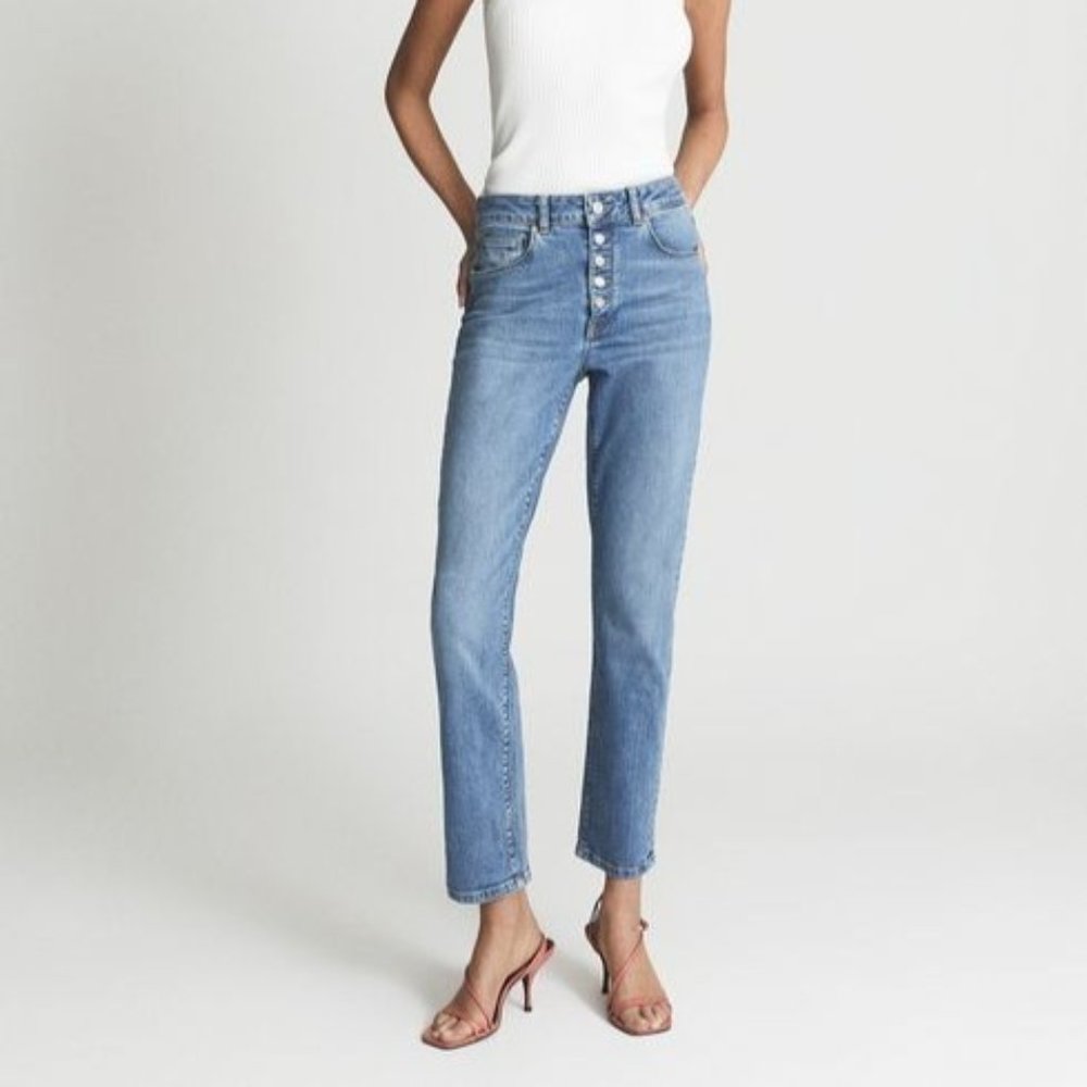 Reiss Light Blue Straight Leg Jeans